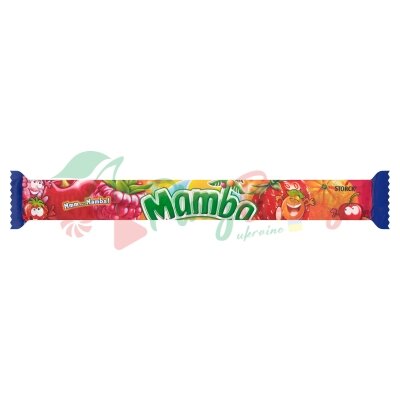 Упаковка жувальних цукерок &quot;Mamba&quot; з персиком і малиною 106гр.*24шт. — Photo 1