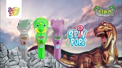 Контейнер-игрушка с леденцом Dino Spin Pop, 12шт. — Photo 4