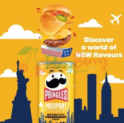 Упаковка чіпсів Pringles &quot;New York Style Cheeseburger Limited Edition&quot;, 185гр.*19шт. — Photo 2