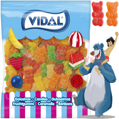 Упаковка жевательного мармелада VIDAL Мишки в сахаре, 1кг.