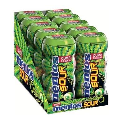 Упаковка жувальних гумок без цукру &quot;Mentos Sour Green Apple&quot; з яблуком 10шт.