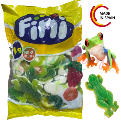 Упаковка желейных конфет FINI Гигантские лягушки в сахаре, 1кг.