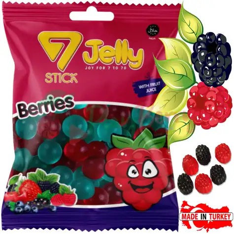 Упаковка жувального мармеладу 7 Stick Jelly Ягоди, 1кг.