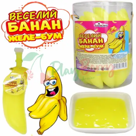Упаковка желейних цукерок Веселий Банан Желе-Бум, 30шт.