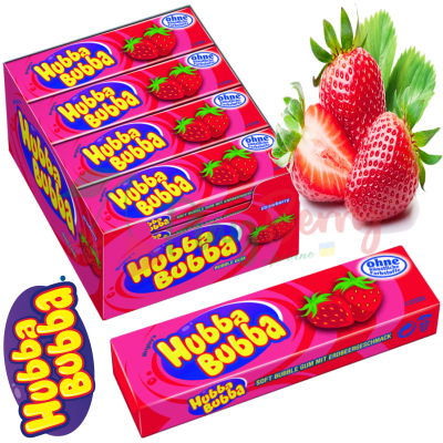 Упаковка жевательной резинки Hubba Bubba Клубника, 20шт.