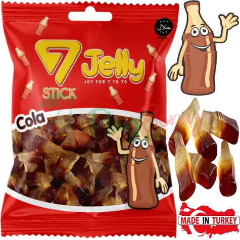 Упаковка жувального мармеладу 7 Stick Jelly Пляшечки кола, 1кг.