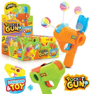 Конфета леденец JJOHNY BEE® Pocket Gun Pop, 16шт.