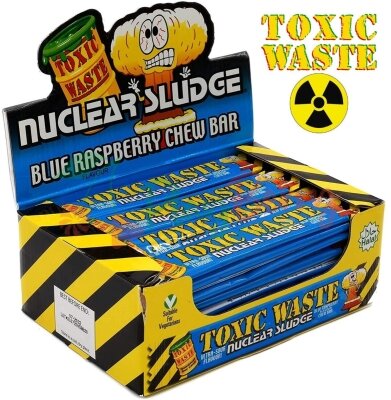 Упаковка жувальних цукерок Toxic Waste Nuclear Sludge Blue raspberry, 50шт.