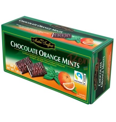 Шоколад Maitre Truffout Orange Mints черный 200г 
