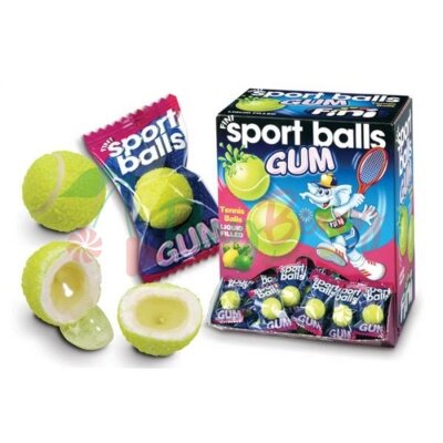 Упаковка жевательных резинок с джемом внутри &quot;FINI&quot; Tennis Balls Gum 5гр.*200 шт.