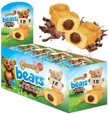Упаковка мишек Cravingz bear с шоколадной начинкой, 12 шт.