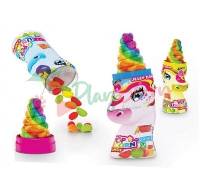 Упаковка льодяників з драже 2в 1 JOHNY BEE Unicorn Pop &amp; Candy, 12шт — Photo 1