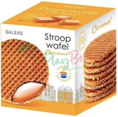 Упаковка вафель Saleks Stroopwafel с карамельной начинкой, 231г.