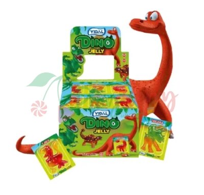 Упаковка желейних цукерок VIDAL динозаври Dino Jelly 11гр*66шт.