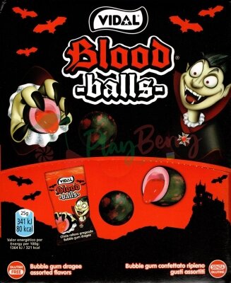 Упаковка жувальної гумки VIDAL Blood Balls Криваві м&#039;ячики 5 гр.*200шт. — Photo 4