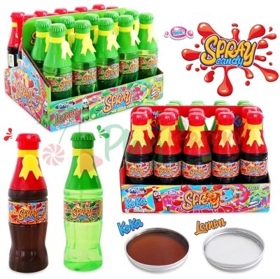 Упаковка Спрей-карамелі SPRAY CANDY KOKA LEMON в гігантській пляшці, 20шт.