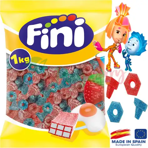 Упаковка жевательного мармелада FINI Кислые гайки и болты, 1кг.