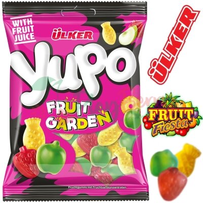 Упаковка жувального мармеладу Ulker Yupo FRUIT GARDEN фрукти, 1кг.